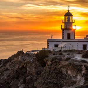 White Lighthouse during Golden Hour