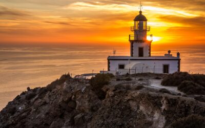 White Lighthouse during Golden Hour