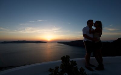 love, sunset, santorini
