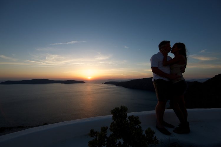love, sunset, santorini